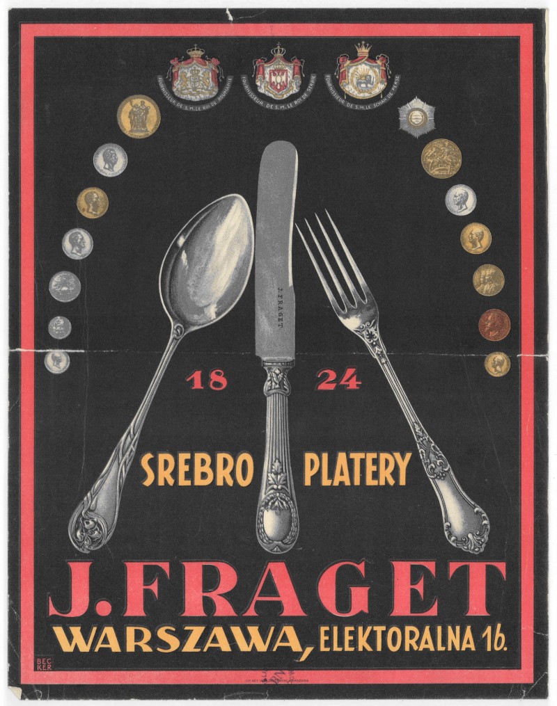 1824 srebro platery J. Fraget Warszawa