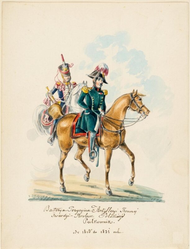 Batterya Pozycyina Artylleryi Konnej Gwardii Królestwa Polskiego Pułkownik 1815 1831 kol
