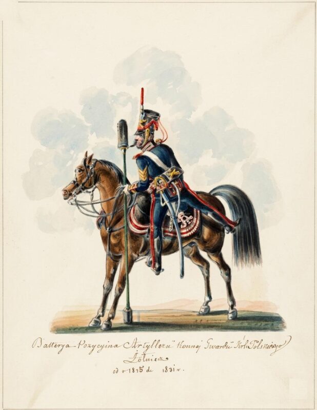 Batterya Pozycyina Artylleryi Konnej Gwardii Królestwa Polskiego Żołnierz 1815 1831 kol