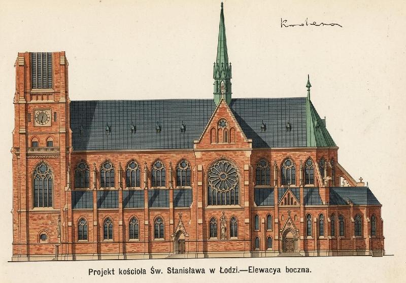 Kościół św. Stanisława w Łodzi autor A. Rotta artykuł 1901 Nr 25 F1 kol