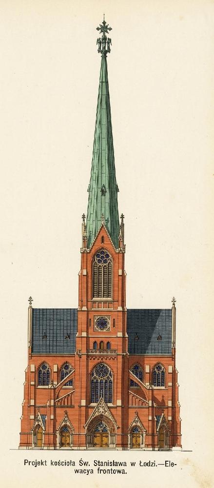 Kościół św. Stanisława w Łodzi autor A. Rotta artykuł 1901 Nr 25 F2 kol