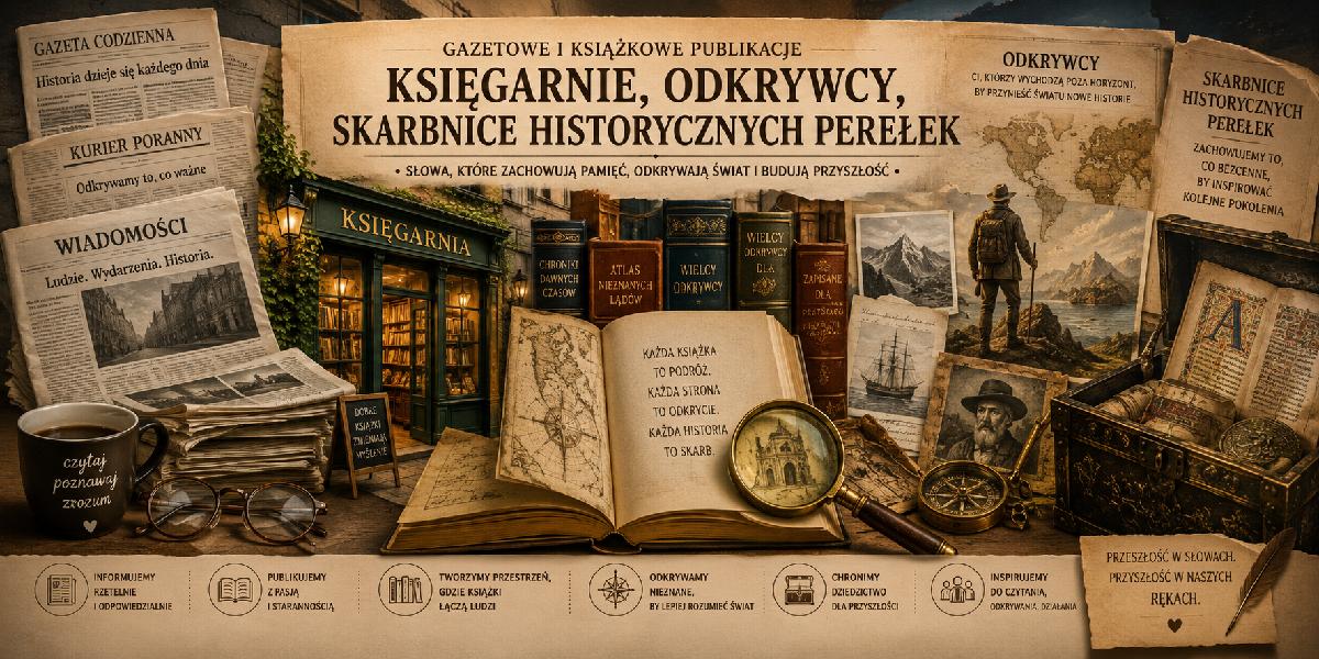 Historia Gazety Książki Publikacje Księgarnie, Odkrywcy, Skarbnice poglądowe