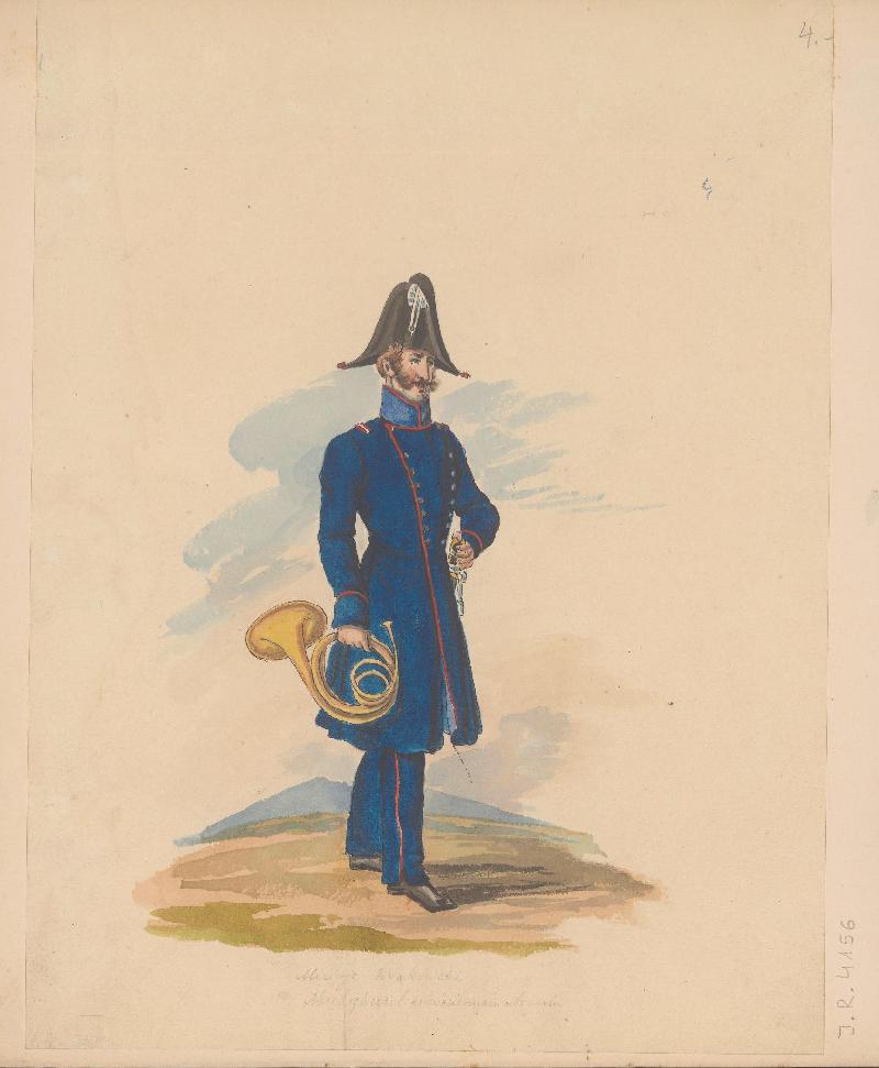 Milicja Krakowska muzykant w ubraniu codziennym 1840