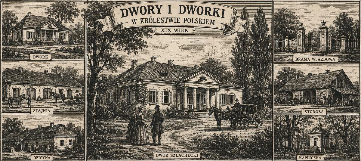 Obiekty Dwory Dworki Otoczenie ilustracja poglądowa