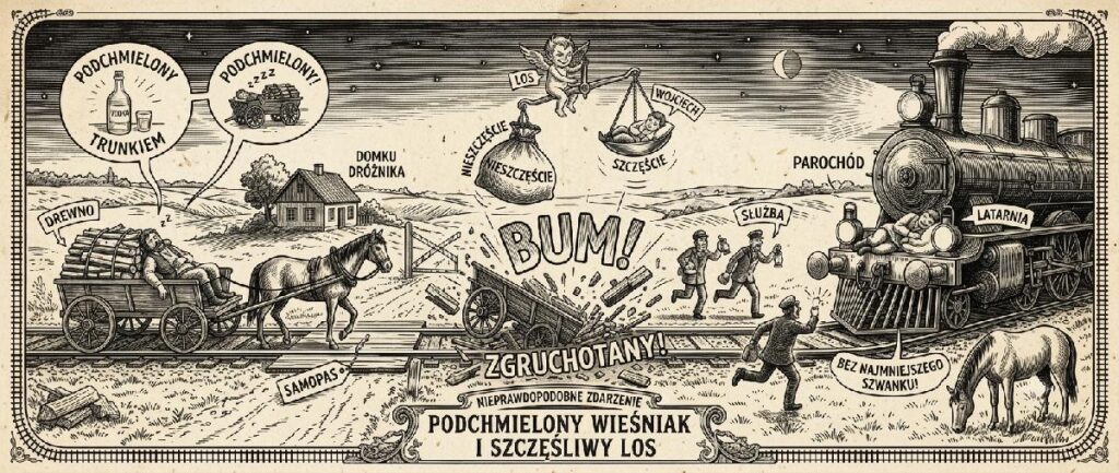 Włościanin co przespał własny koniec świata drzeworyt ilustracja sytuacyjna