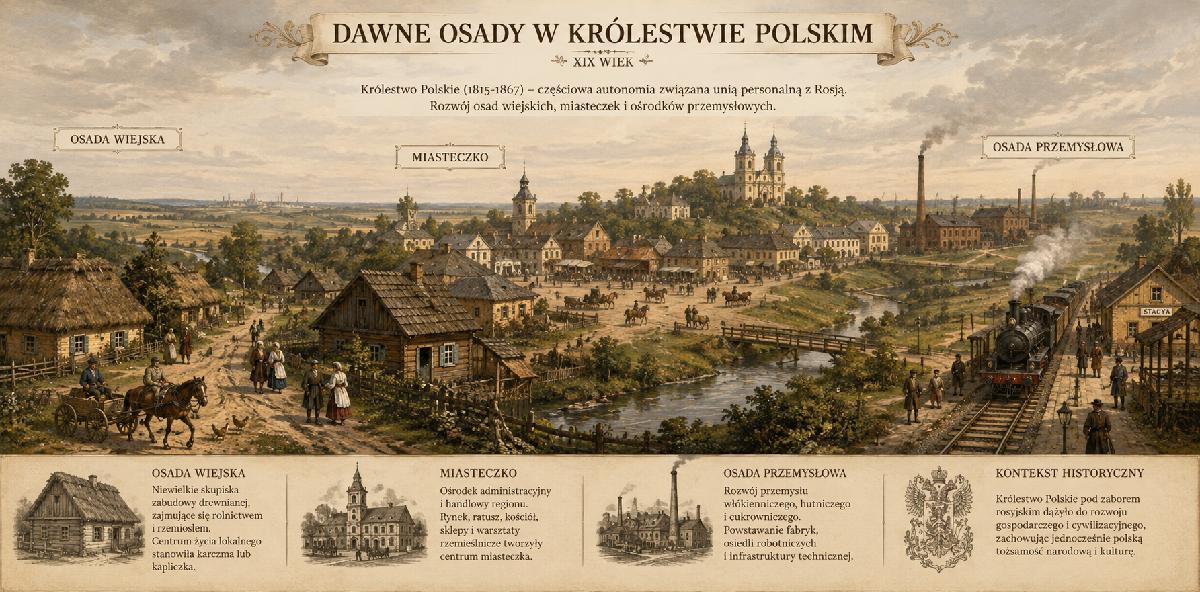 Osady Królestwo Polskie ilustracja poglądowa