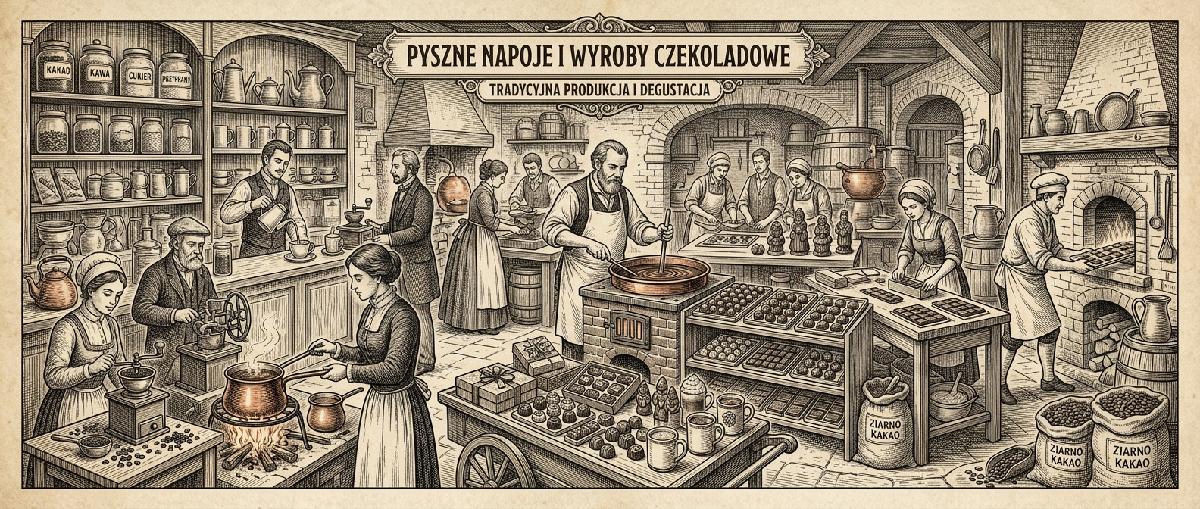 Napoje Wyroby Czekoladowe Inne Ilustracja Poglądowa rycina