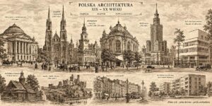 Polska architektura panorama wieków rycina poglądowa