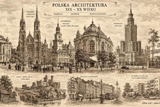 Polska architektura panorama wieków rycina poglądowa